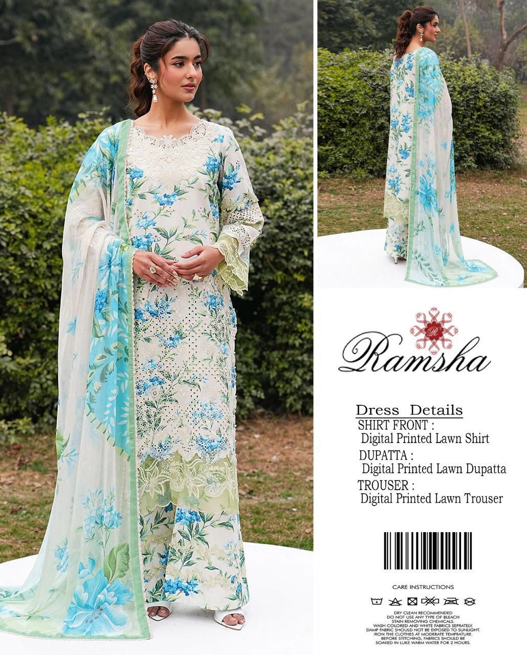 Ramsha 3pc Summer Lawn